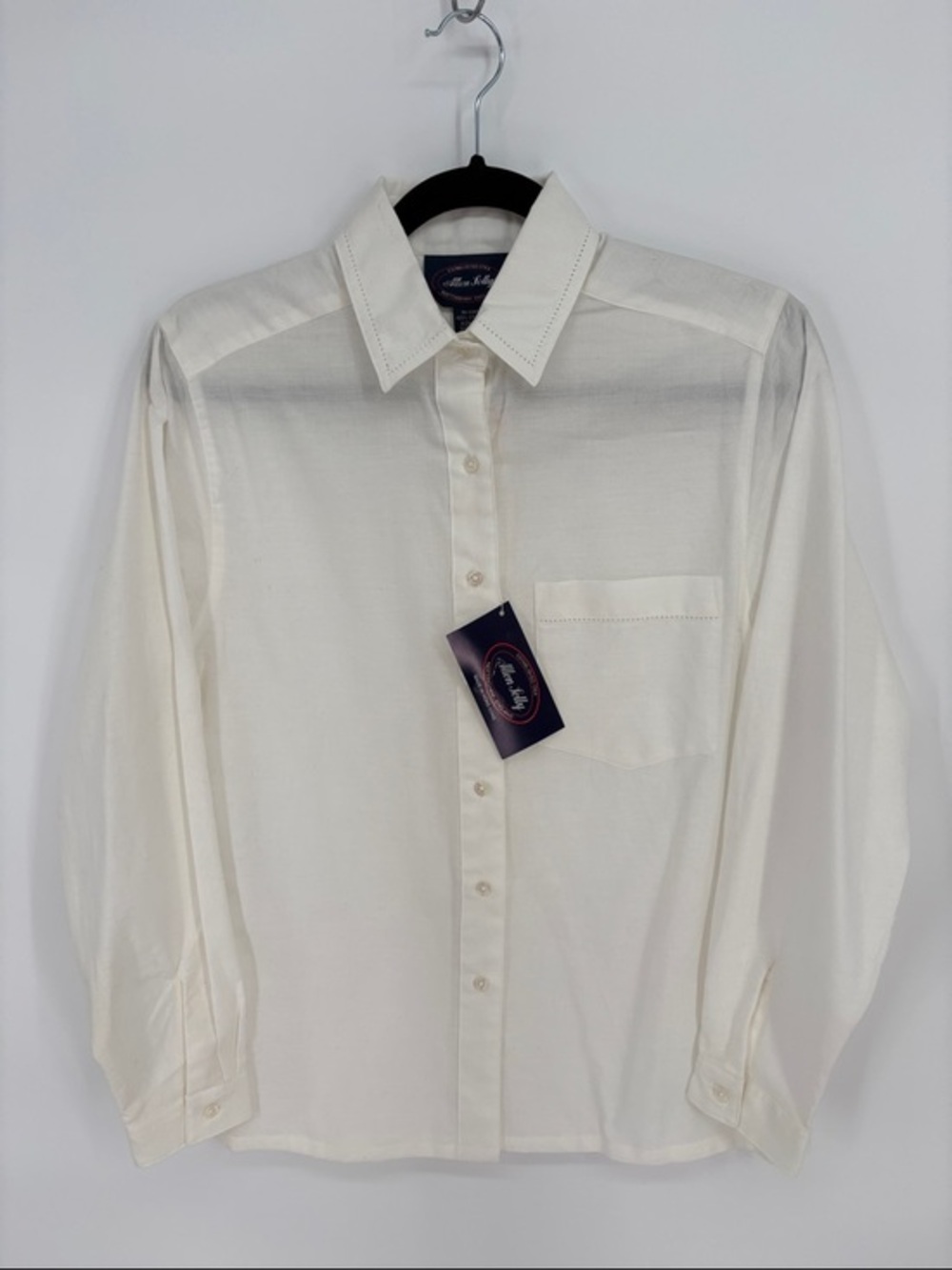 🗯️ nwt Allen Solly vintage cotton Creamy white Button-Down Blouse
